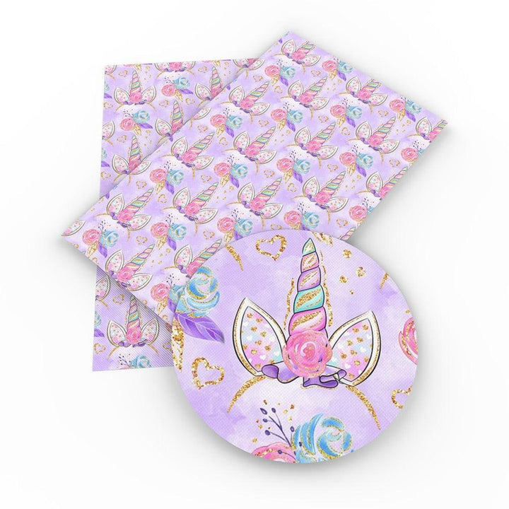 Lisslune | Unicorn Dreamland Synthetic Leather Crafting Fabric for Quirky Projects