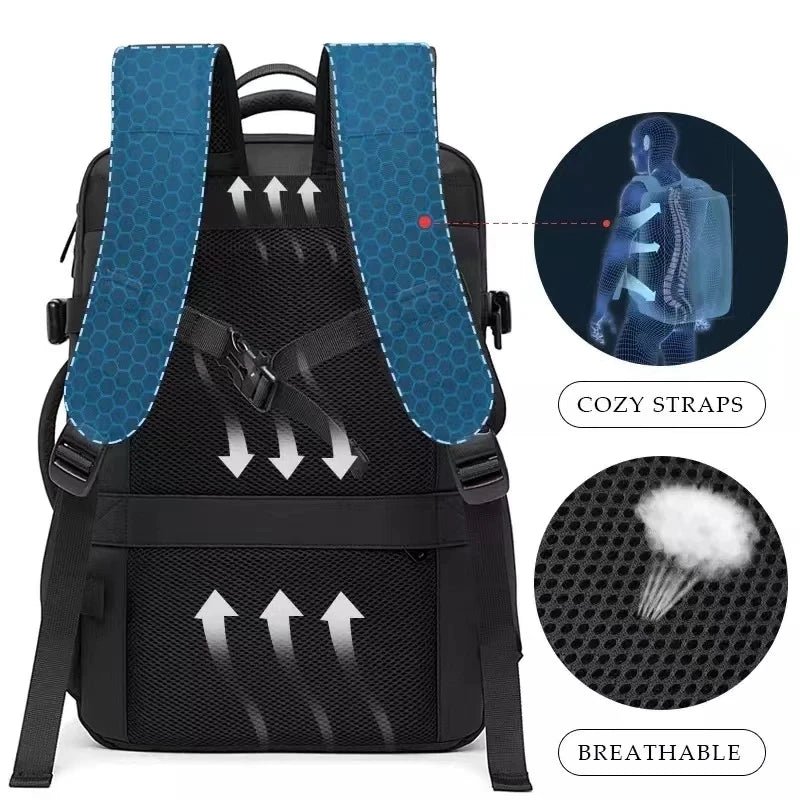 Lisslune | URBANFORM Business Backpack – Expandable, Waterproof, USB Charging Port & 17.3" Laptop Compartment