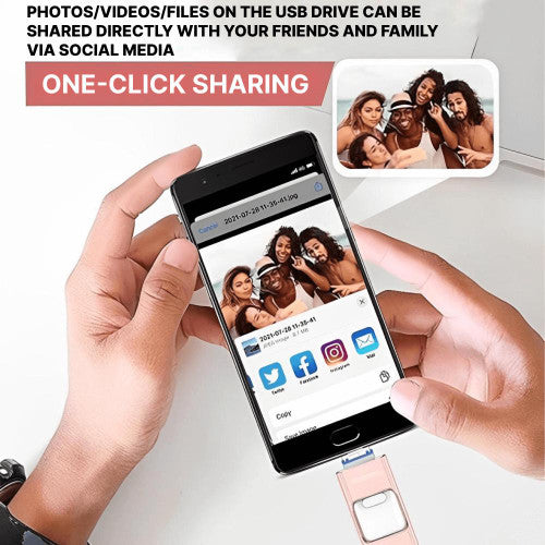 Lisslune | USB Flash Drive for iPhone & Android - 128GB High-Speed Storage for Photos, Videos, and Files Transfer