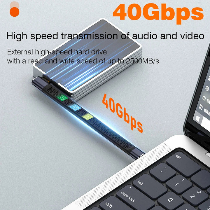 Lisslune | USB4 Elbow Connector Cable – 240W, 40Gbps, 8K (1+1 FREE)
