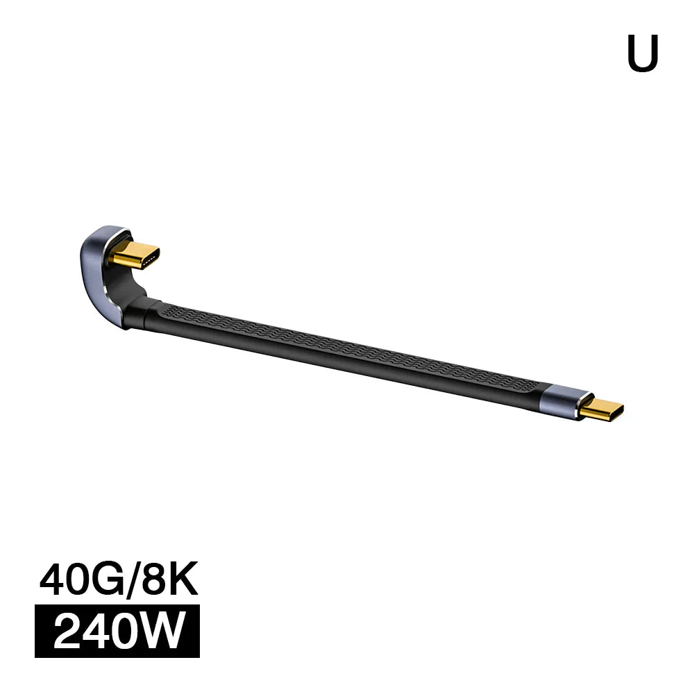 Lisslune | USB4 Elbow Connector Cable – 240W, 40Gbps, 8K (1+1 FREE)