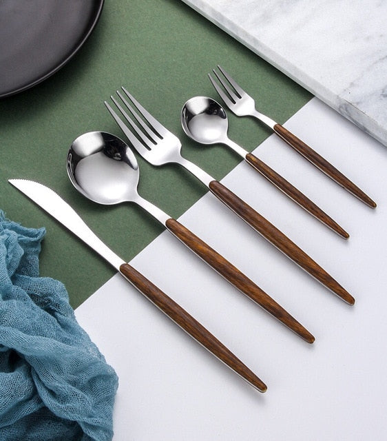 Lisslune | Wooden Handle Cutlery Set