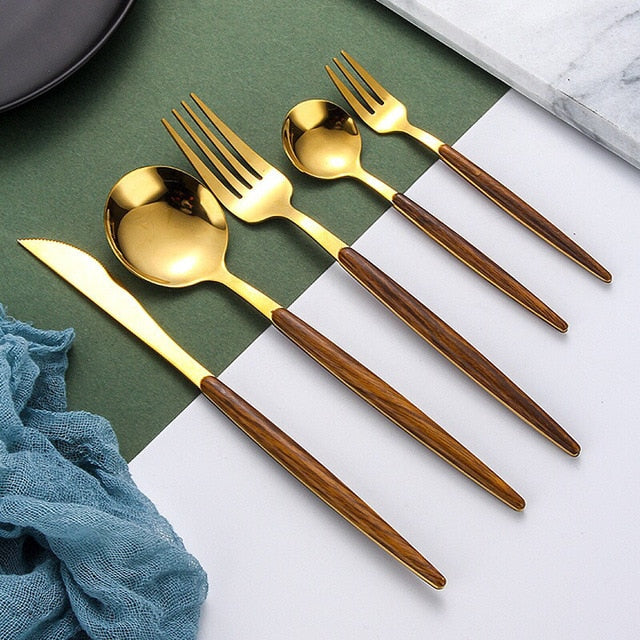 Lisslune | Wooden Handle Cutlery Set
