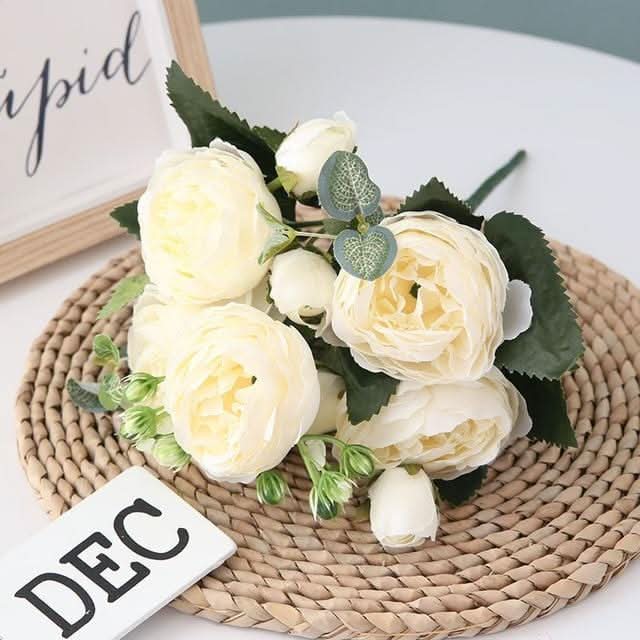 Lisslune | Artificial Peony Bouquet with Blossoms and Buds