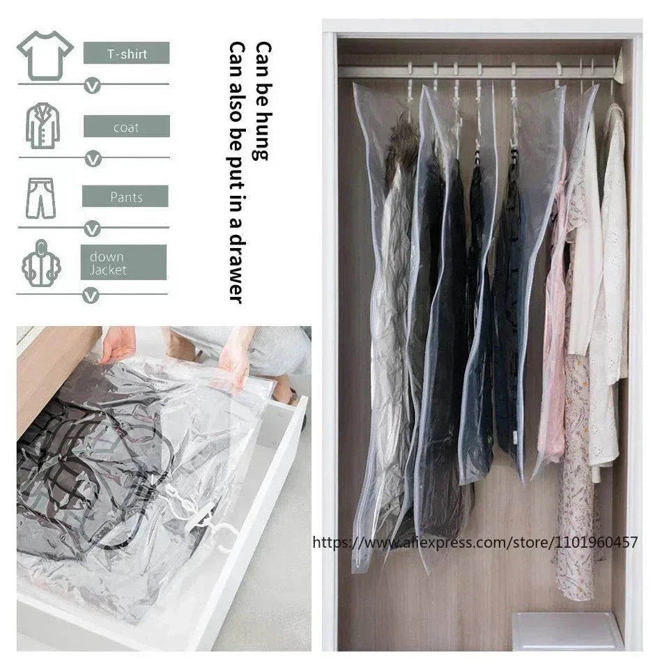 Lisslune | Vacuum Storage Bags – Space-Saving Clothing Organizer – Dust and Moisture Protection – Reusable Wardrobe Solution