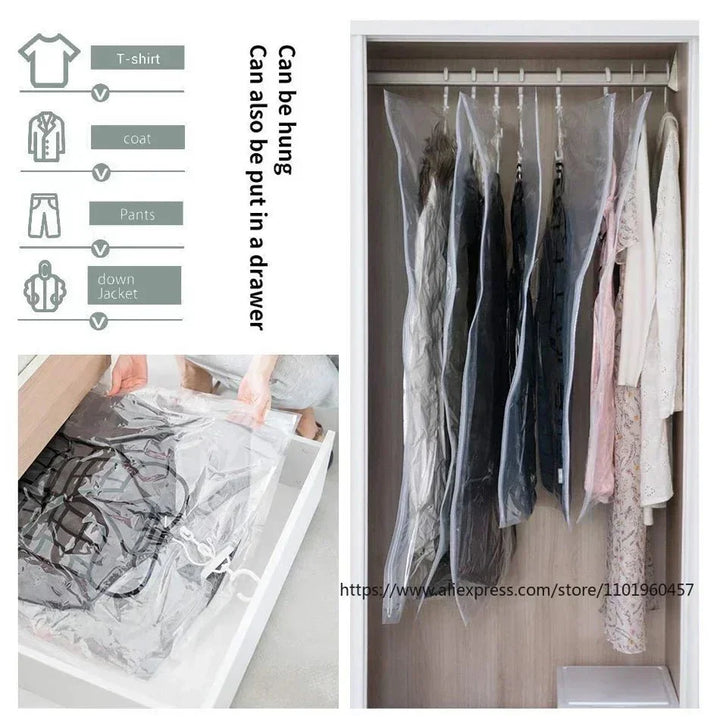 Lisslune | Vacuum Storage Bags – Space-Saving Clothing Organizer – Dust and Moisture Protection – Reusable Wardrobe Solution
