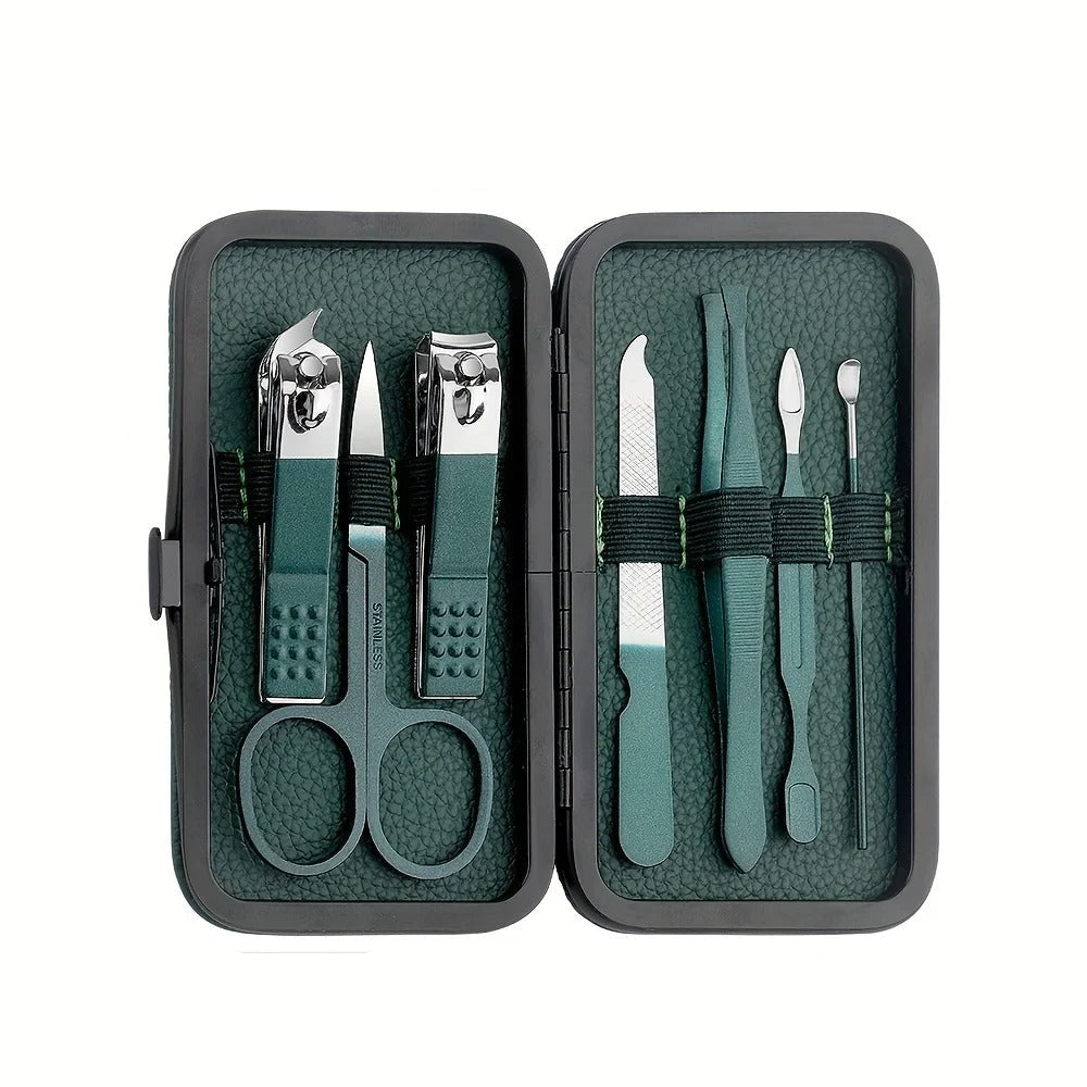 Lisslune | Stainless Steel Grooming Set | 7, 13, or 24-Piece Kits for Manicures & Pedicures at Home or Travel