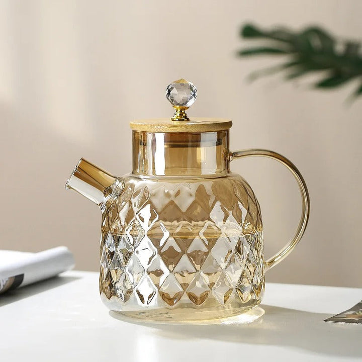 Lisslune | Classic Crystal Teapot | Glass & Wood