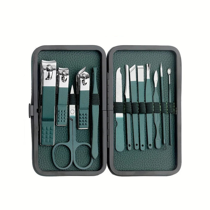 Lisslune | Stainless Steel Grooming Set | 7, 13, or 24-Piece Kits for Manicures & Pedicures at Home or Travel