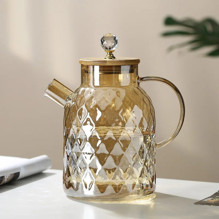 Lisslune | Classic Crystal Teapot | Glass & Wood