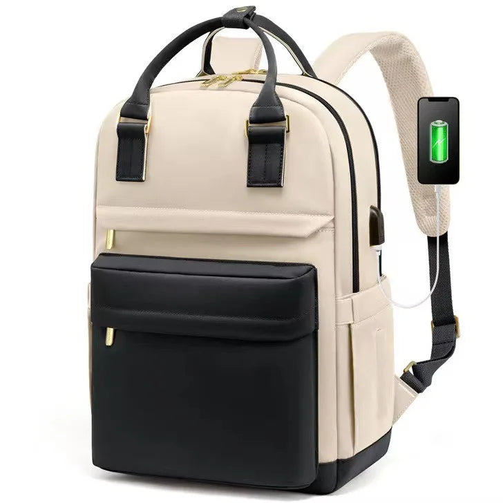 Lisslune | Women’s Waterproof Laptop Backpack with USB Charging – Stylish 17-Inch Work, School & Travel Bag