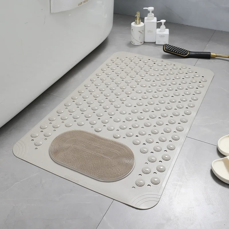 Lisslune | Anti-Slip Shower Mat with Integrated Foot Scrubber – Safe, Comfortable & Quick-Drying Design