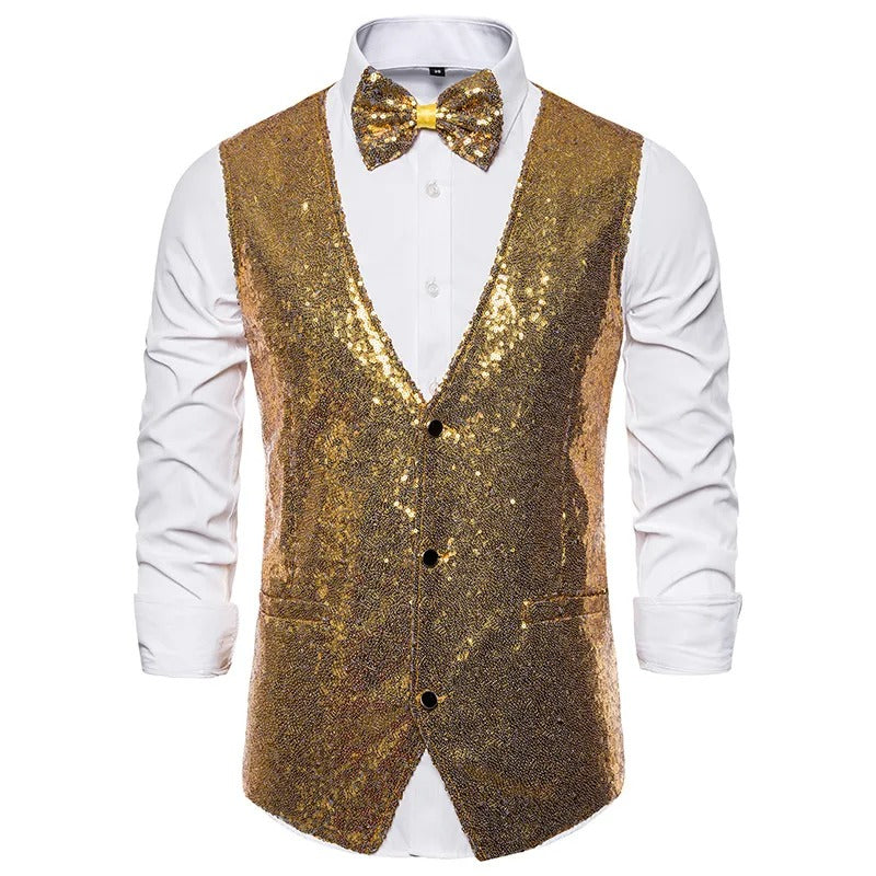 Lisslune | Vest | Party Glitter Vest for Men