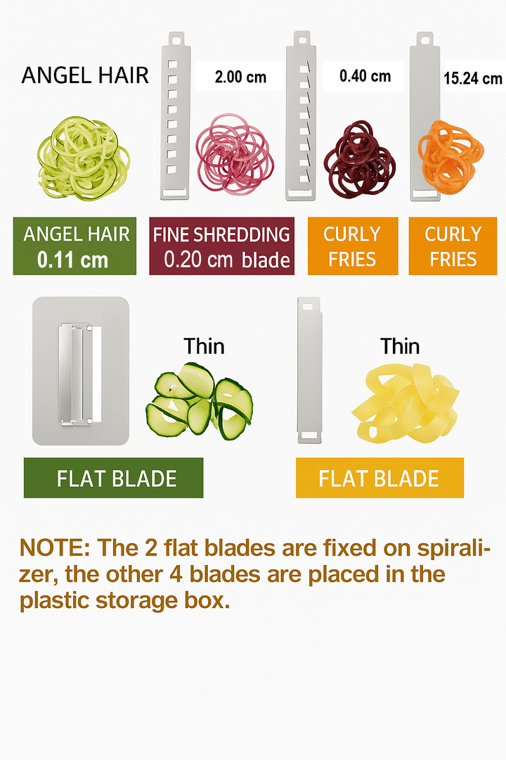 Lisslune | Vegetable Spiralizer with 6 Blades