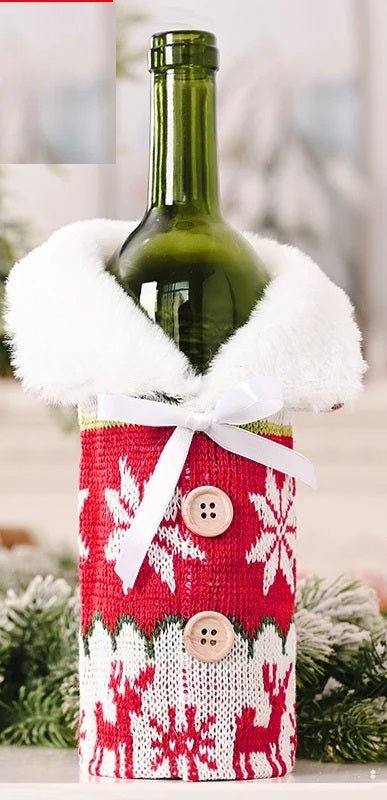 Lisslune | Velvet Christmas Wine Bottle Covers – Stylish Dress Set for Festive Table Décor & Perfect Holiday Gifts