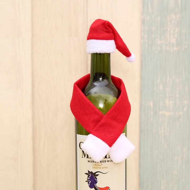 Lisslune | Velvet Christmas Wine Bottle Covers – Stylish Dress Set for Festive Table Décor & Perfect Holiday Gifts