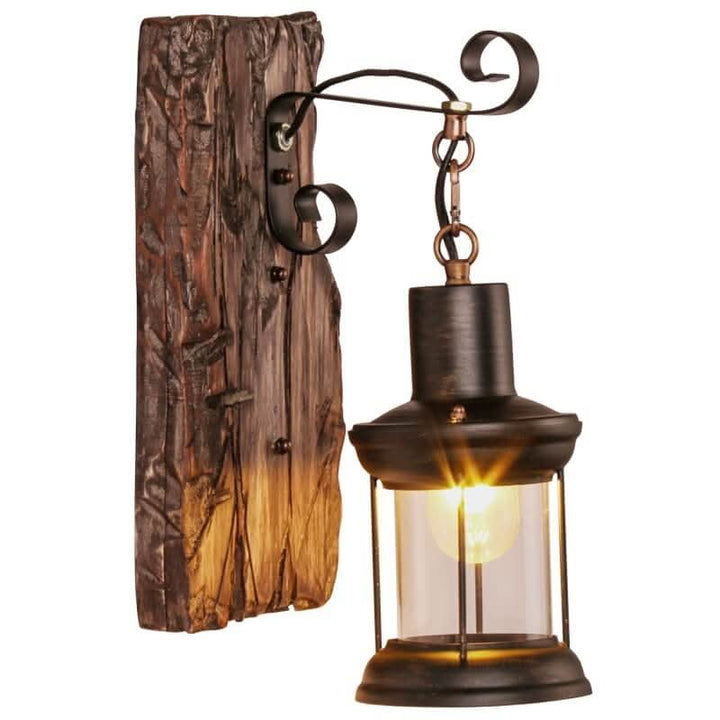 Lisslune | Veritas Wall Lamp – Glass Cylinder with Wooden Base & Modern LED Design