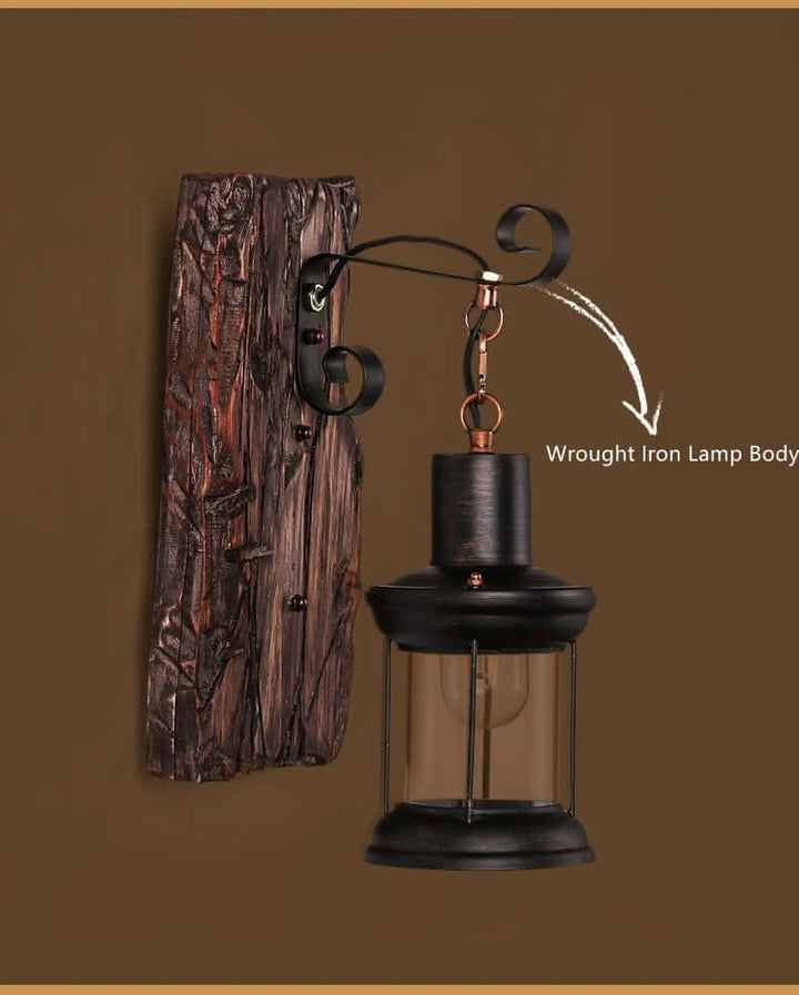 Lisslune | Veritas Wall Lamp – Glass Cylinder with Wooden Base & Modern LED Design