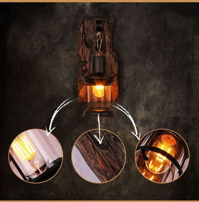 Lisslune | Veritas Wall Lamp – Glass Cylinder with Wooden Base & Modern LED Design