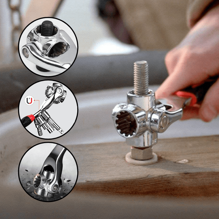 Lisslune | SocketFlex 48 – Alloy Steel 48-in-1 Wrench for Quick Size Selection