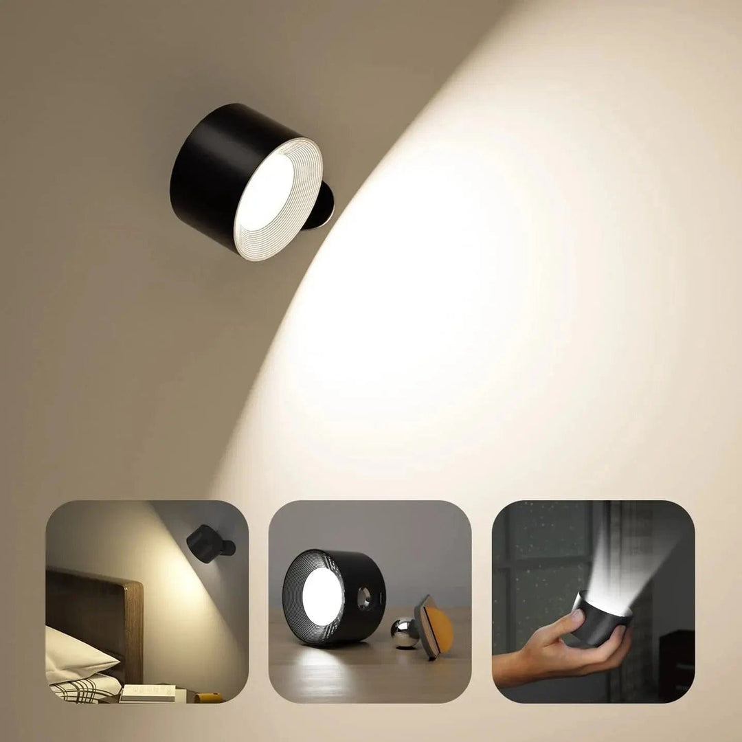 Lisslune | Battery Operated Wall Light | Rechargeable, 360° Adjustable & Wireless for Modern Interiors