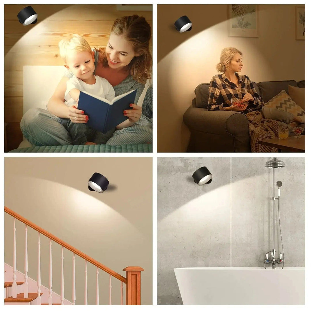 Lisslune | Battery Operated Wall Light | Rechargeable, 360° Adjustable & Wireless for Modern Interiors