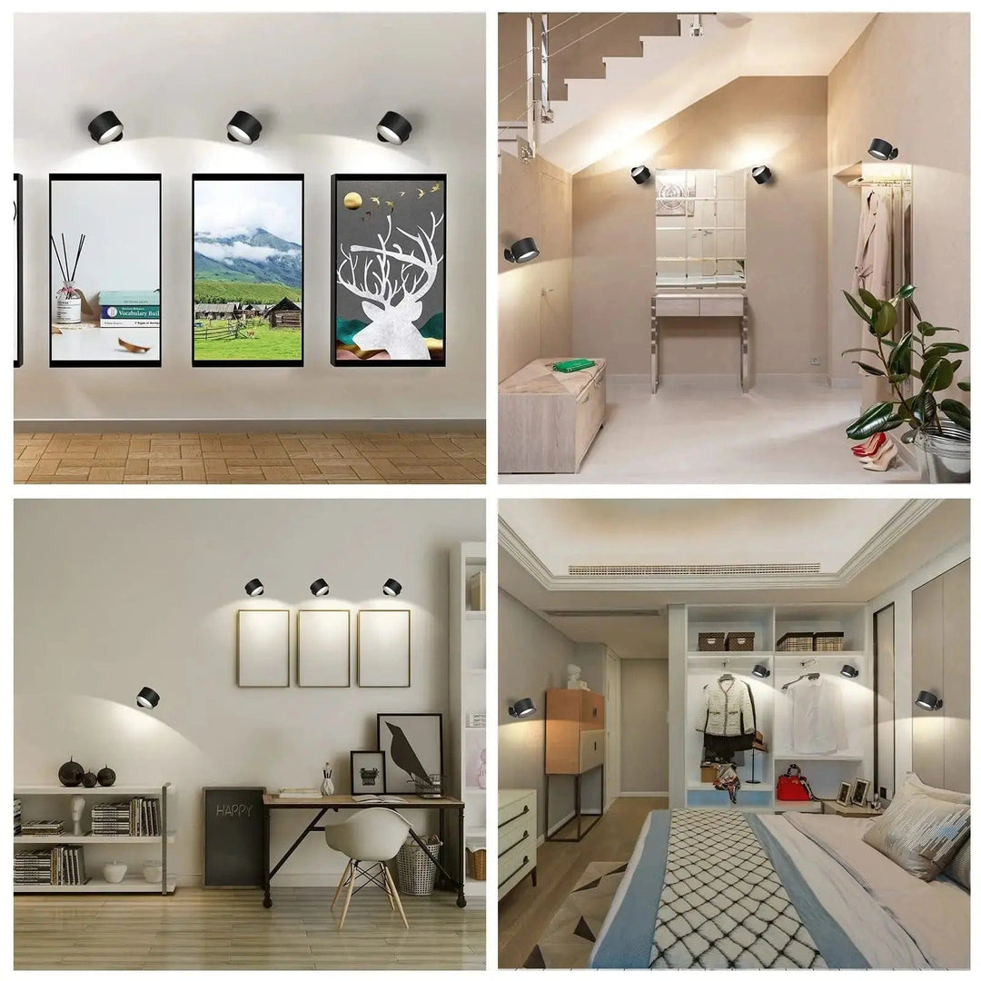 Lisslune | Battery Operated Wall Light | Rechargeable, 360° Adjustable & Wireless for Bedrooms, Hallways & Reading Corners