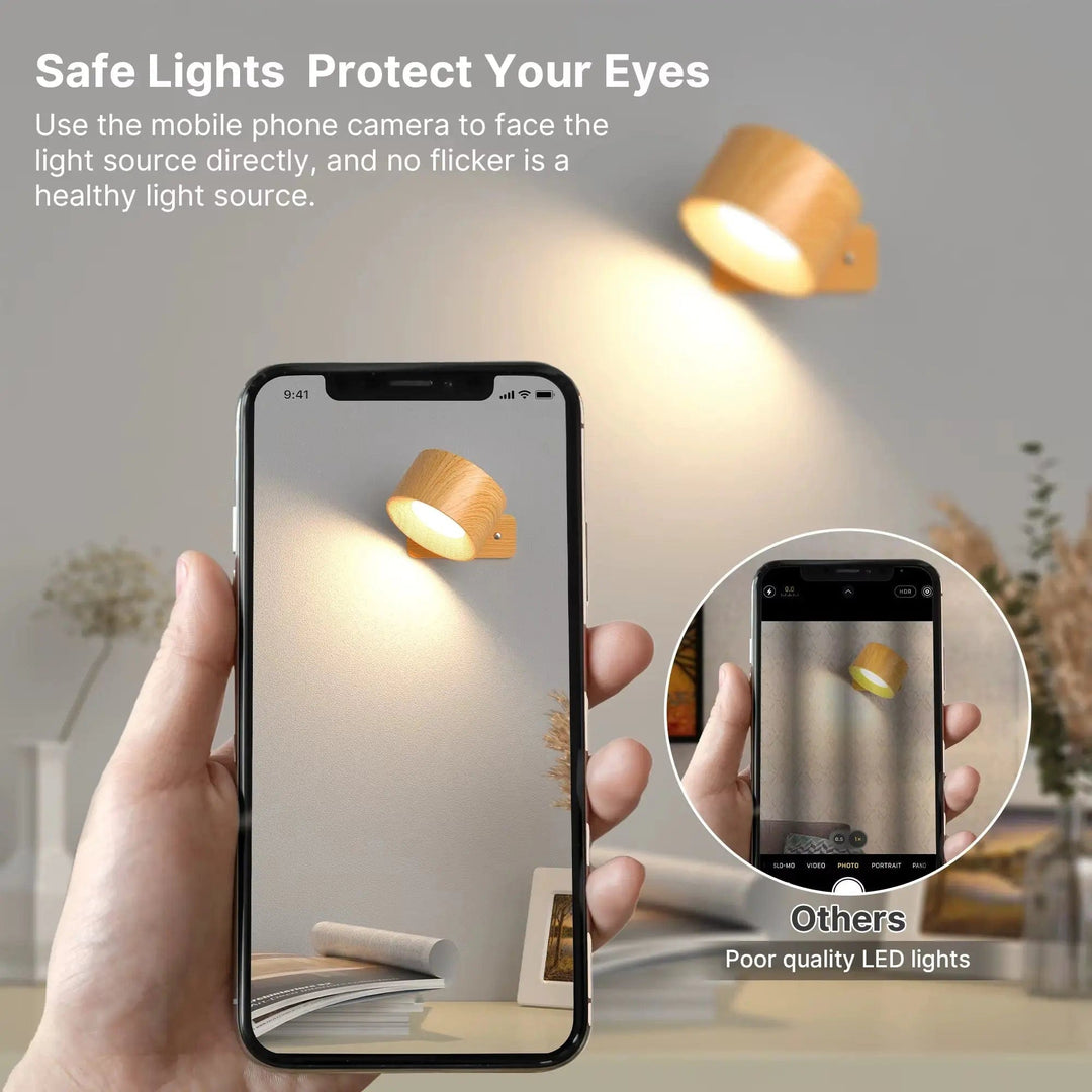 Lisslune | Battery Operated Wall Light | Rechargeable, 360° Adjustable & Wireless for Modern Interiors
