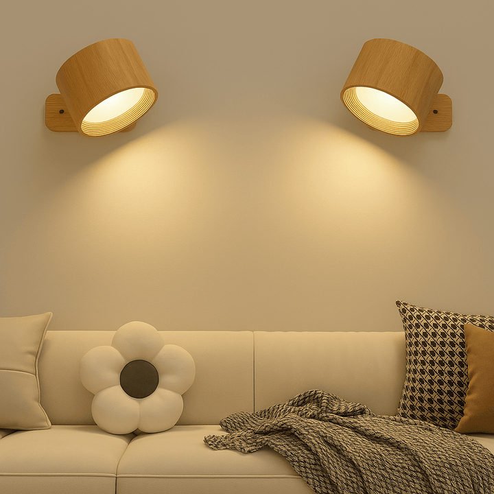 Lisslune | Battery Operated Wall Light | Rechargeable, 360° Adjustable & Wireless for Modern Interiors