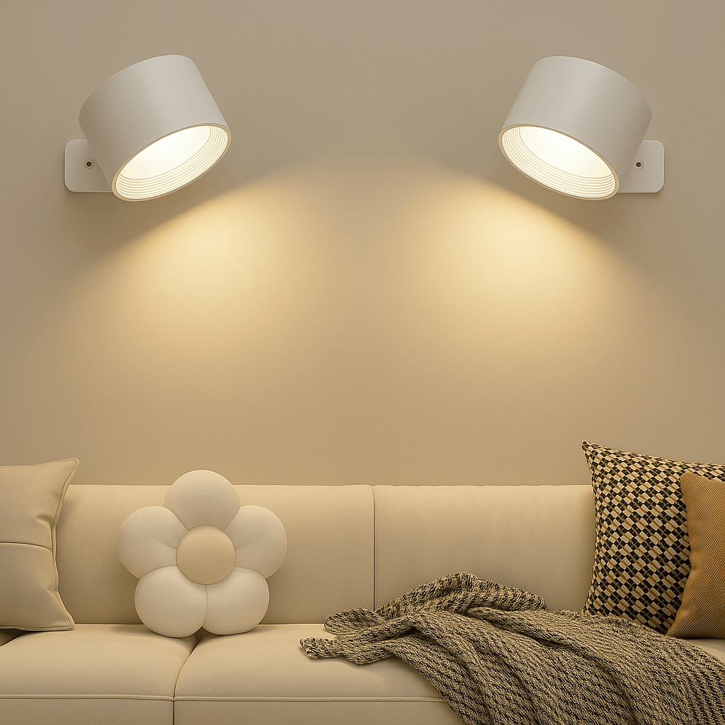 Lisslune | Battery Operated Wall Light | Rechargeable, 360° Adjustable & Wireless for Bedrooms, Hallways & Reading Corners