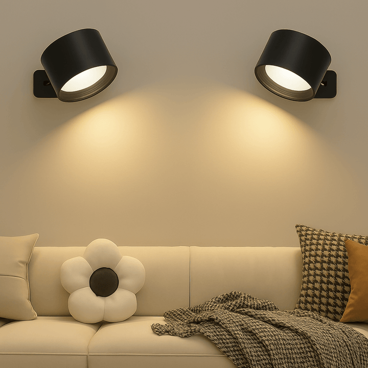 Lisslune | Battery Operated Wall Light | Rechargeable, 360° Adjustable & Wireless for Modern Interiors