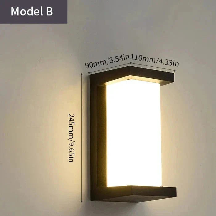 Lisslune | LED Outdoor Wall Light | Waterproof, PIR Motion Sensor for Balconies, Porches & Gardens