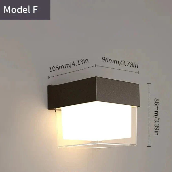 Lisslune | LED Outdoor Wall Light | Waterproof, PIR Motion Sensor for Balconies, Porches & Gardens