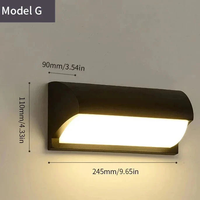 Lisslune | LED Outdoor Wall Light | Waterproof, PIR Motion Sensor for Balconies, Porches & Gardens