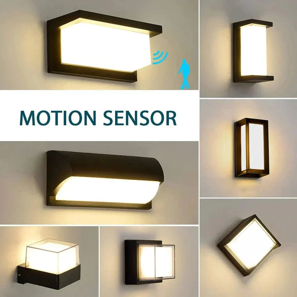 Lisslune | LED Outdoor Wall Light | Waterproof, PIR Motion Sensor for Balconies, Porches & Gardens