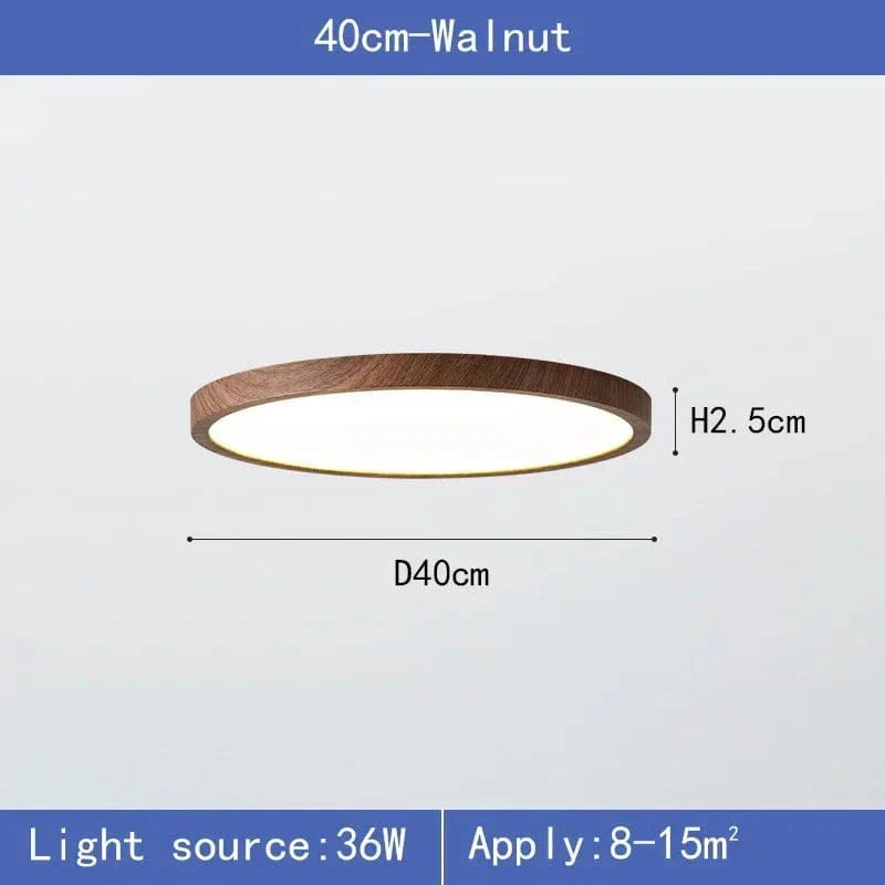 Lisslune | LED Ceiling Light | Ultrathin Wood Grain Design, Dustproof & Dimmable for Modern Interiors