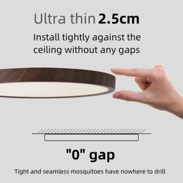 Lisslune | LED Ceiling Light | Ultrathin Wood Grain Design, Dustproof & Dimmable for Modern Interiors