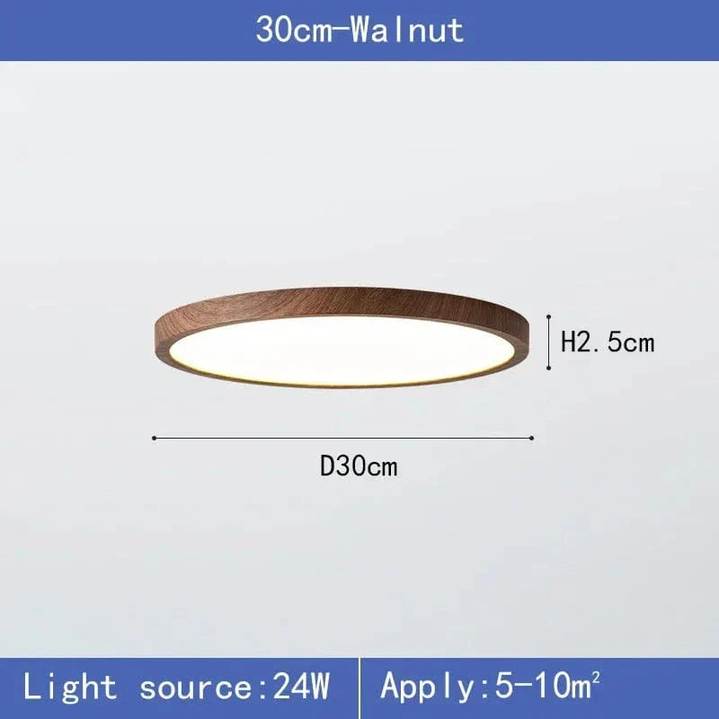 Lisslune | LED Ceiling Light | Ultrathin Wood Grain Design, Dustproof & Dimmable for Modern Interiors