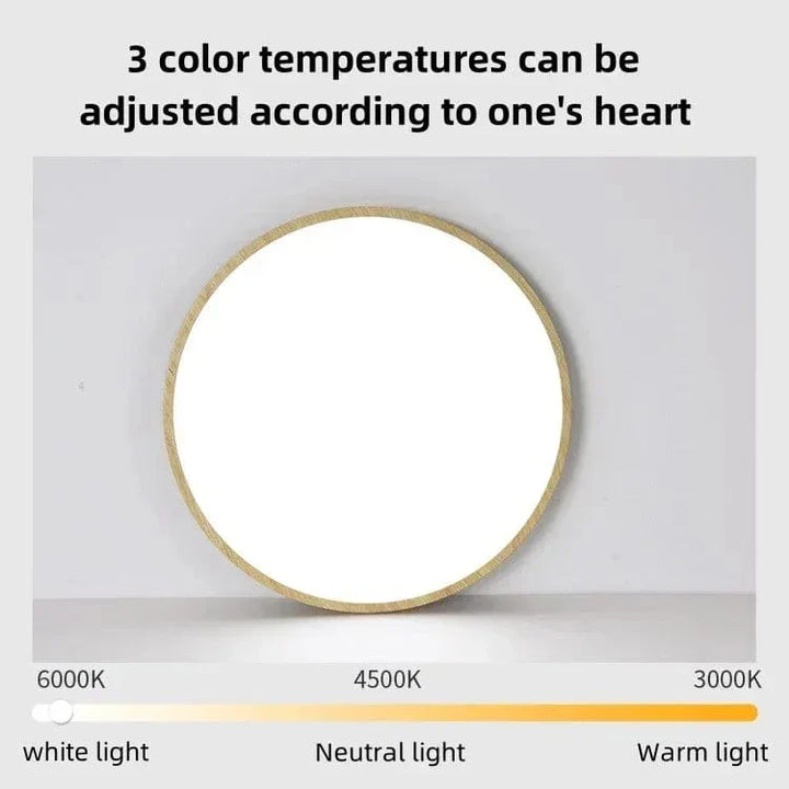 Lisslune | LED Ceiling Light | Ultrathin Wood Grain Design, Dustproof & Dimmable for Modern Interiors
