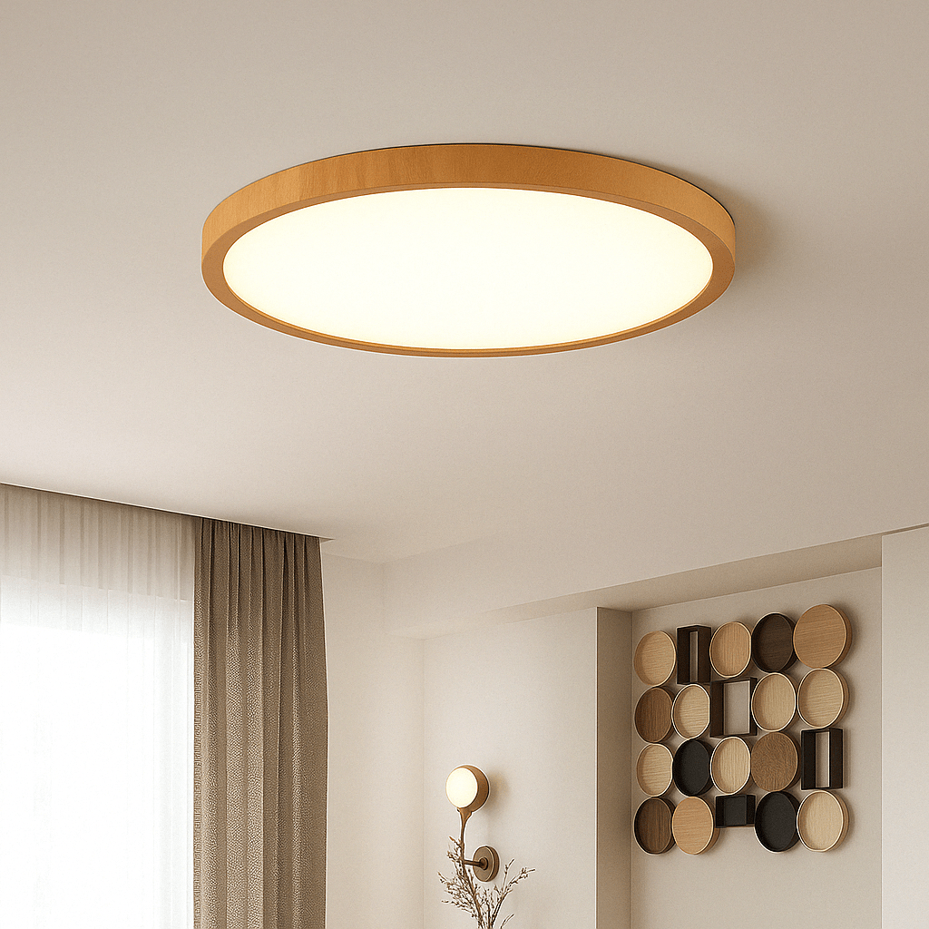Lisslune | LED Ceiling Light | Ultrathin Wood Grain Design, Dustproof & Dimmable for Modern Interiors