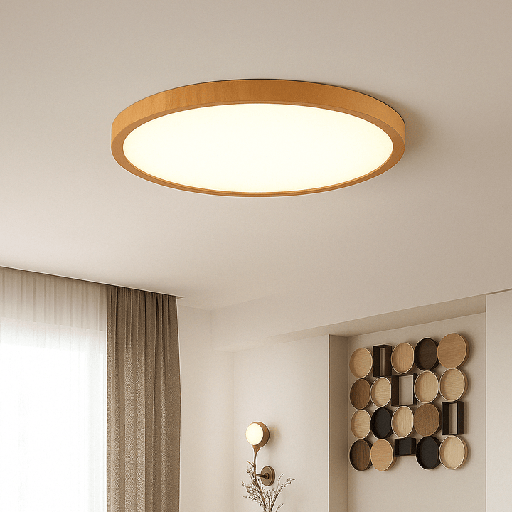 Lisslune | LED Ceiling Light | Ultrathin Wood Grain Design, Dustproof & Dimmable for Modern Interiors