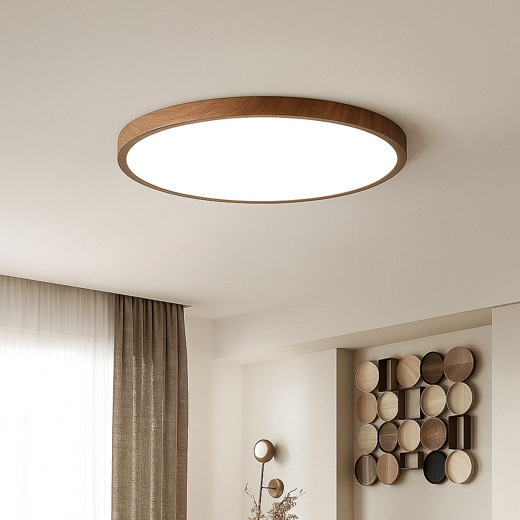 Lisslune | LED Ceiling Light | Ultrathin Wood Grain Design, Dustproof & Dimmable for Modern Interiors