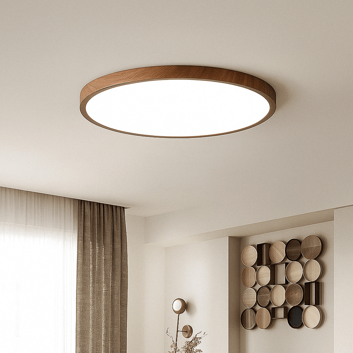Lisslune | LED Ceiling Light | Ultrathin Wood Grain Design, Dustproof & Dimmable for Modern Interiors