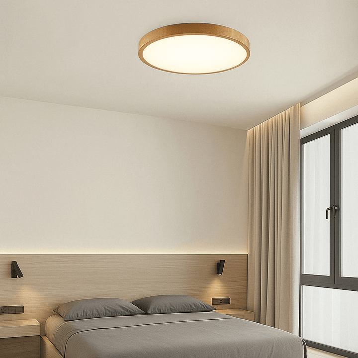 Lisslune | LED Ceiling Light | Ultrathin Wood Grain Design, Dustproof & Dimmable for Modern Interiors