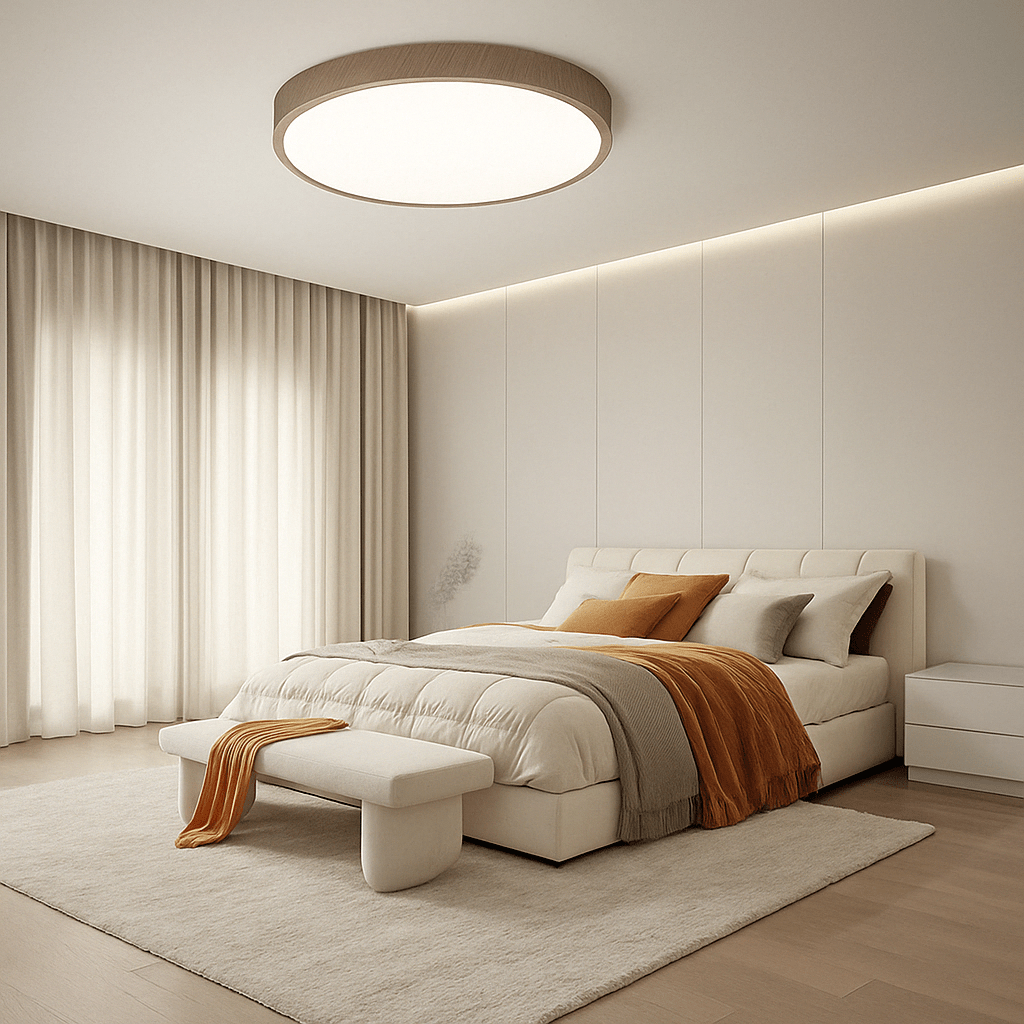Lisslune | LED Ceiling Light | Ultrathin Wood Grain Design, Dustproof & Dimmable for Modern Interiors