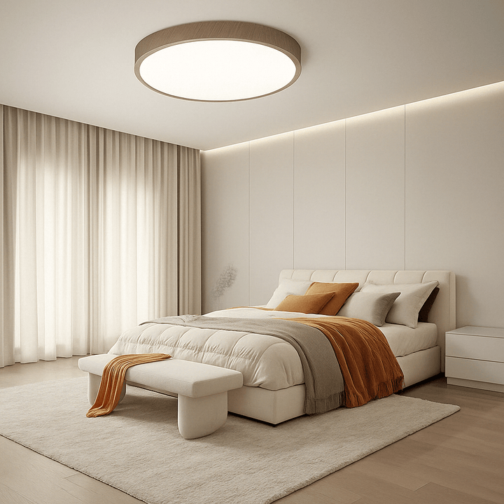 Lisslune | LED Ceiling Light | Ultrathin Wood Grain Design, Dustproof & Dimmable for Modern Interiors