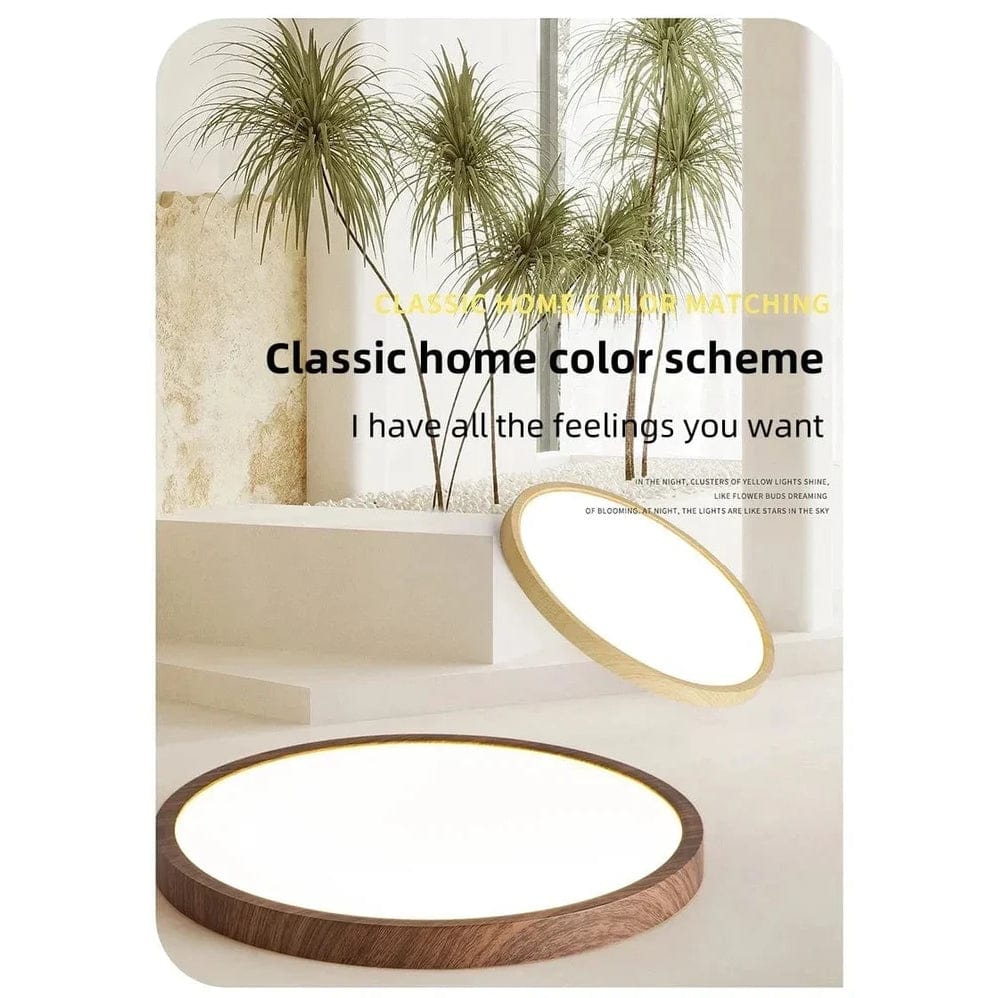 Lisslune | LED Ceiling Light | Ultrathin Wood Grain Design, Dustproof & Dimmable for Modern Interiors