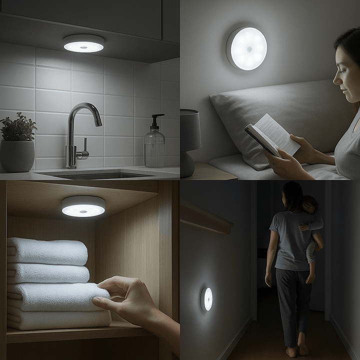 Lisslune | Rechargeable Motion Sensor LED Light | Energy-Saving, USB Rechargeable & Ideal for Hallways, Stairs, Wardrobes & Cupboards