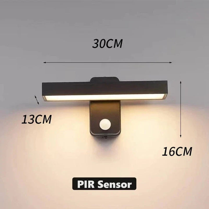 Lisslune | PIR Motion Sensor Outdoor Wall Light | IP65 Waterproof, Rotatable Design & Adjustable Length for Gardens and Entrances