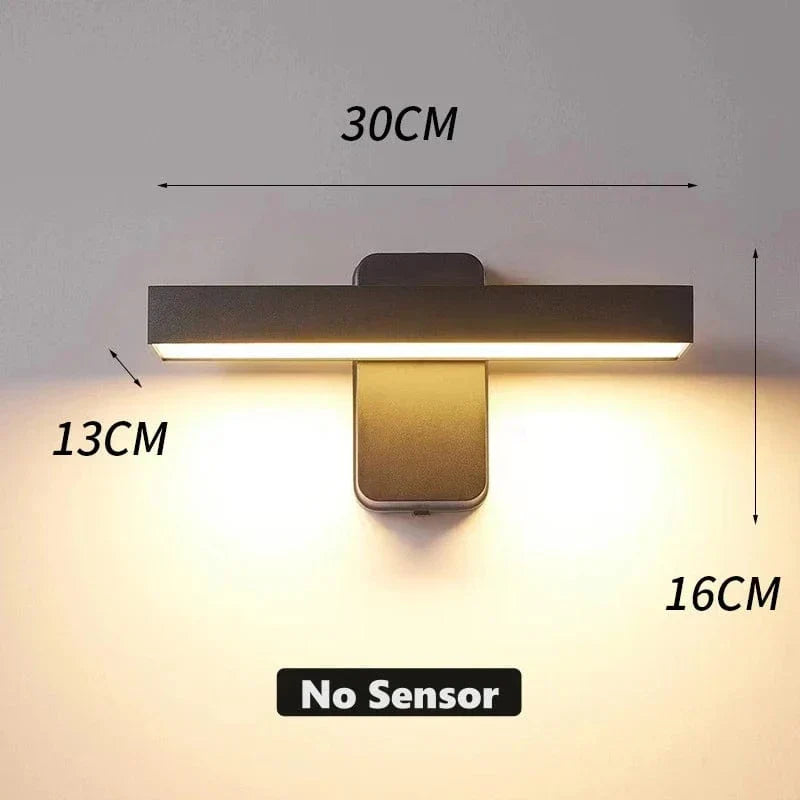 Lisslune | PIR Motion Sensor Outdoor Wall Light | IP65 Waterproof, Rotatable Design & Adjustable Length for Gardens and Entrances